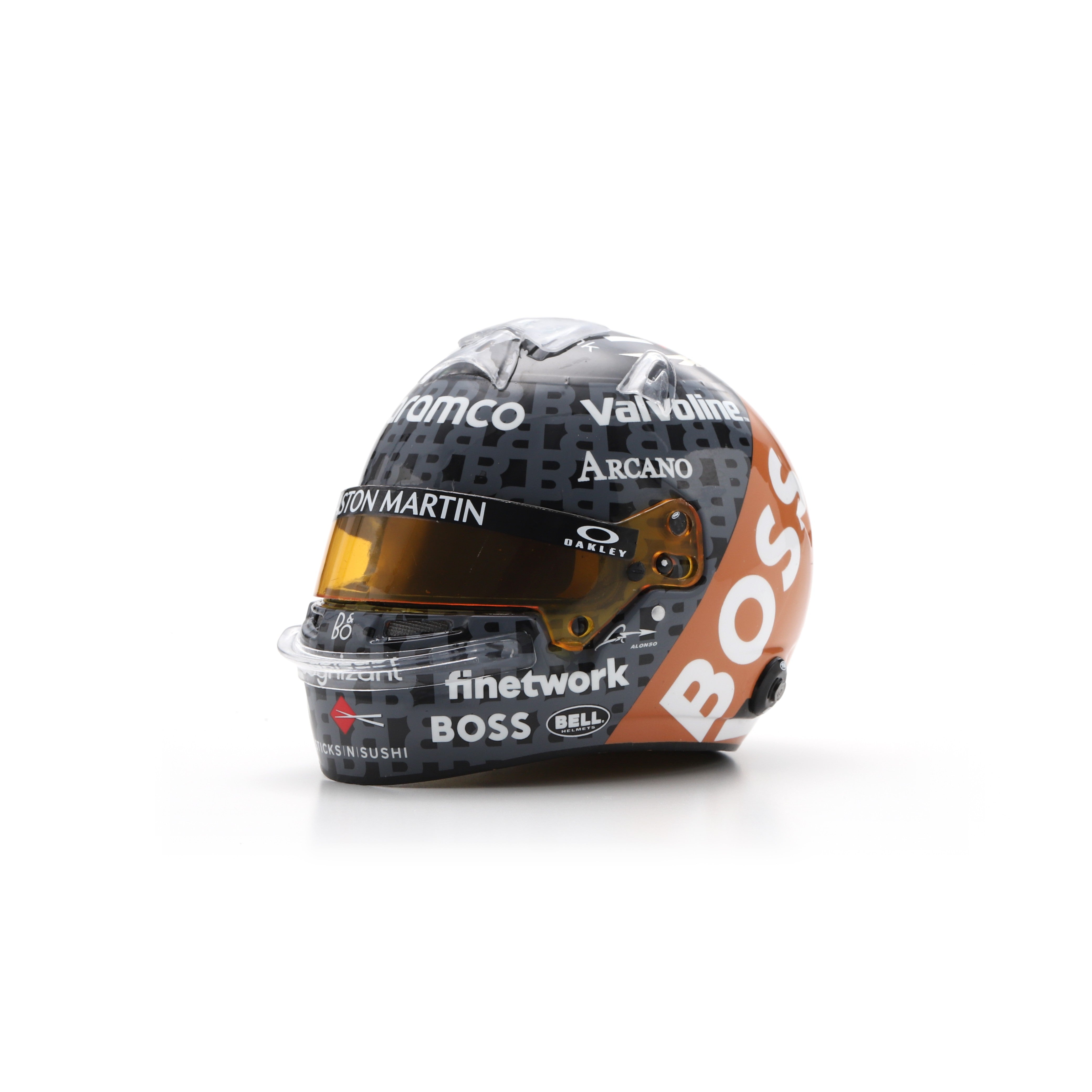 Spark Aston Martin F1 Fernando Alonso 2024 British GP Black Helmet - 1:5 Scale