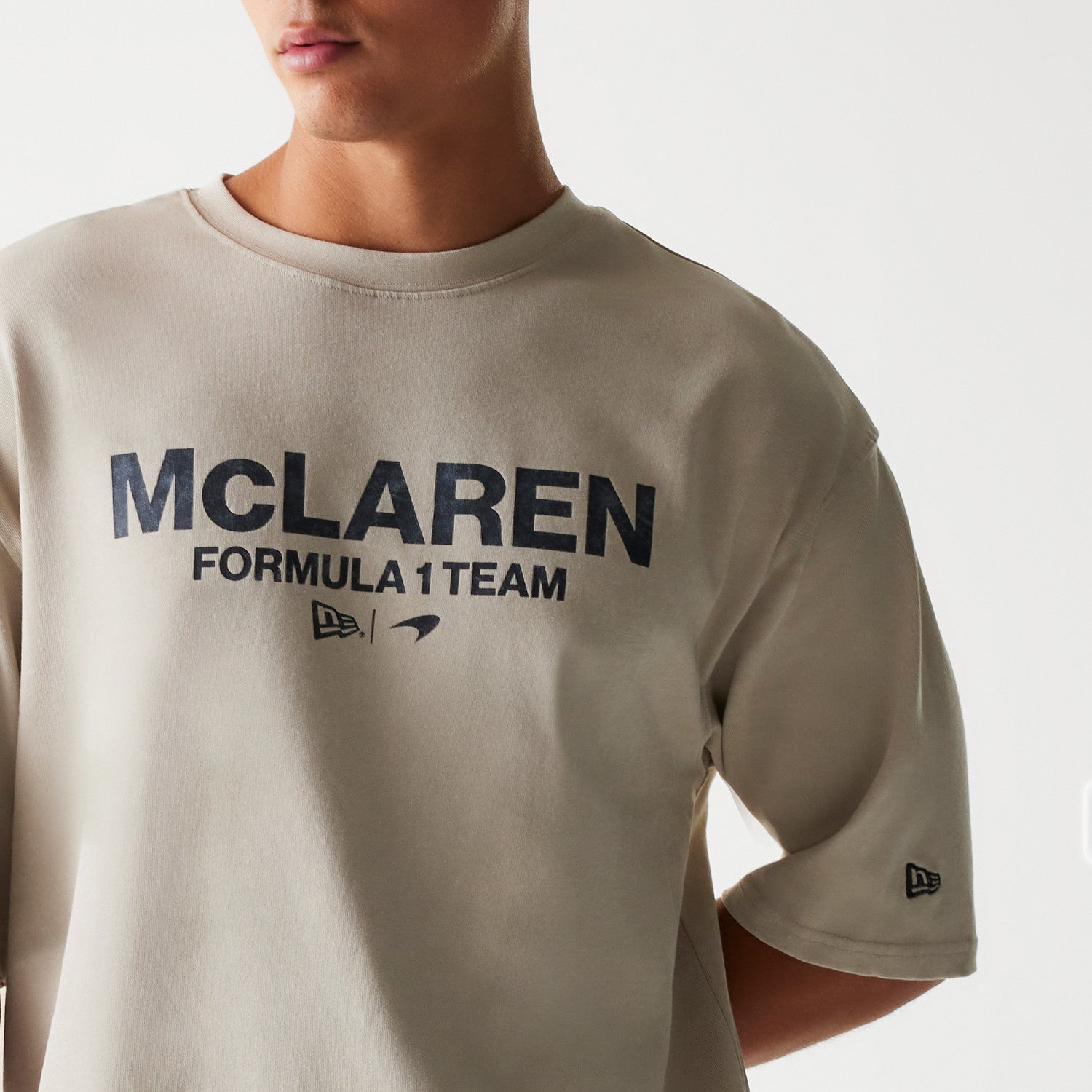 McLaren Racing F1 Word Mark Oversized Tee Adults - Stone