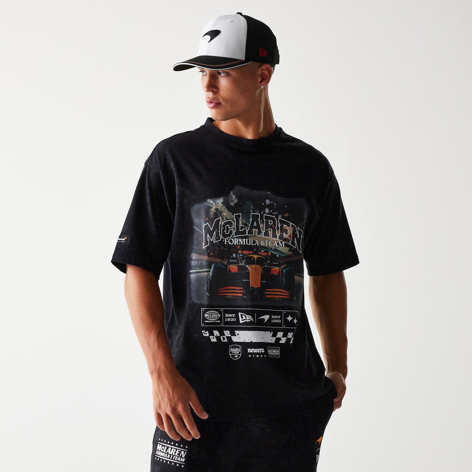 McLaren Racing F1 Washed Graphic Oversized Tee Adults - Black
