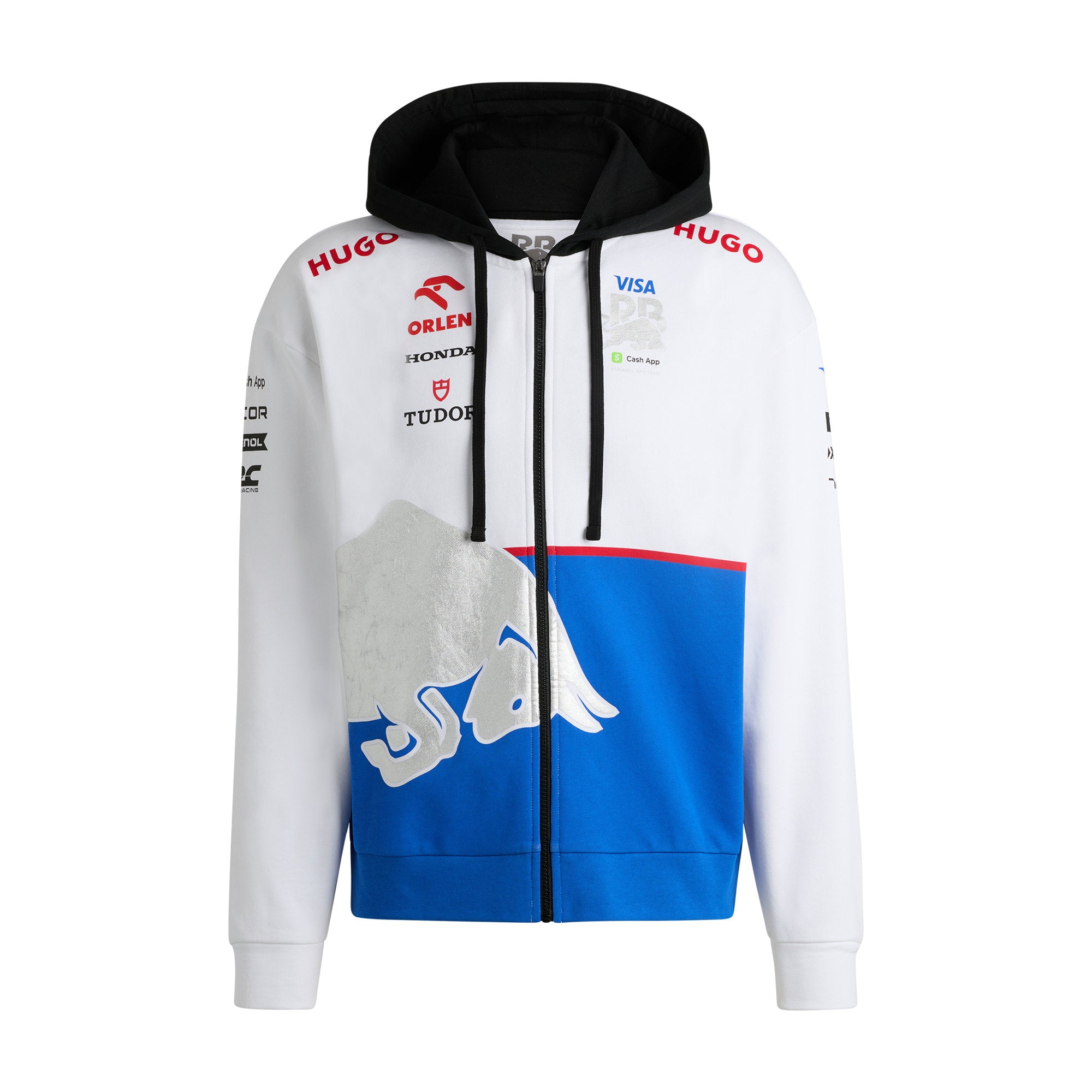 Visa Cash App RB F1 Full Zip Hooded Sweater Unisex - White