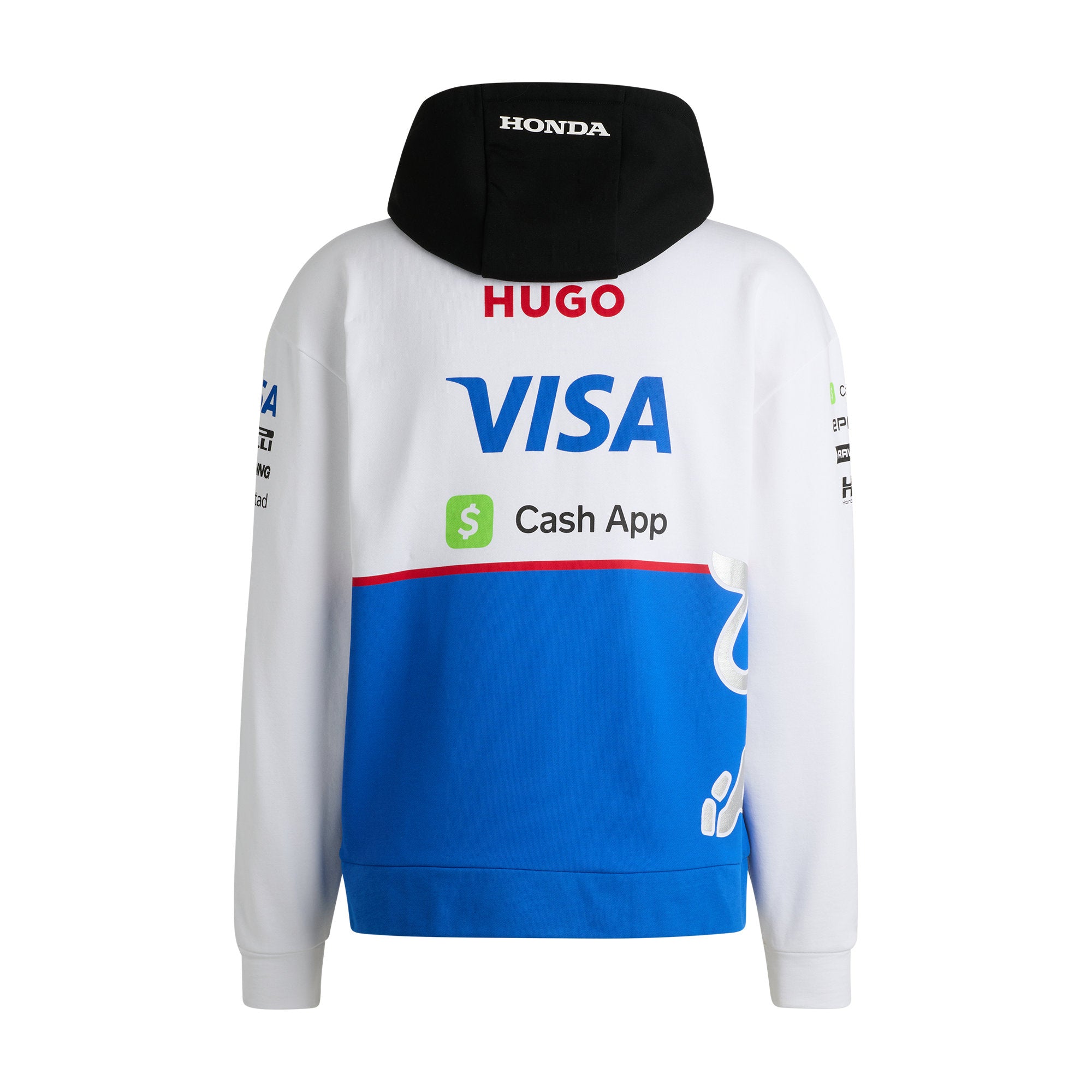 Visa Cash App RB F1 Full Zip Hooded Sweater Unisex - White