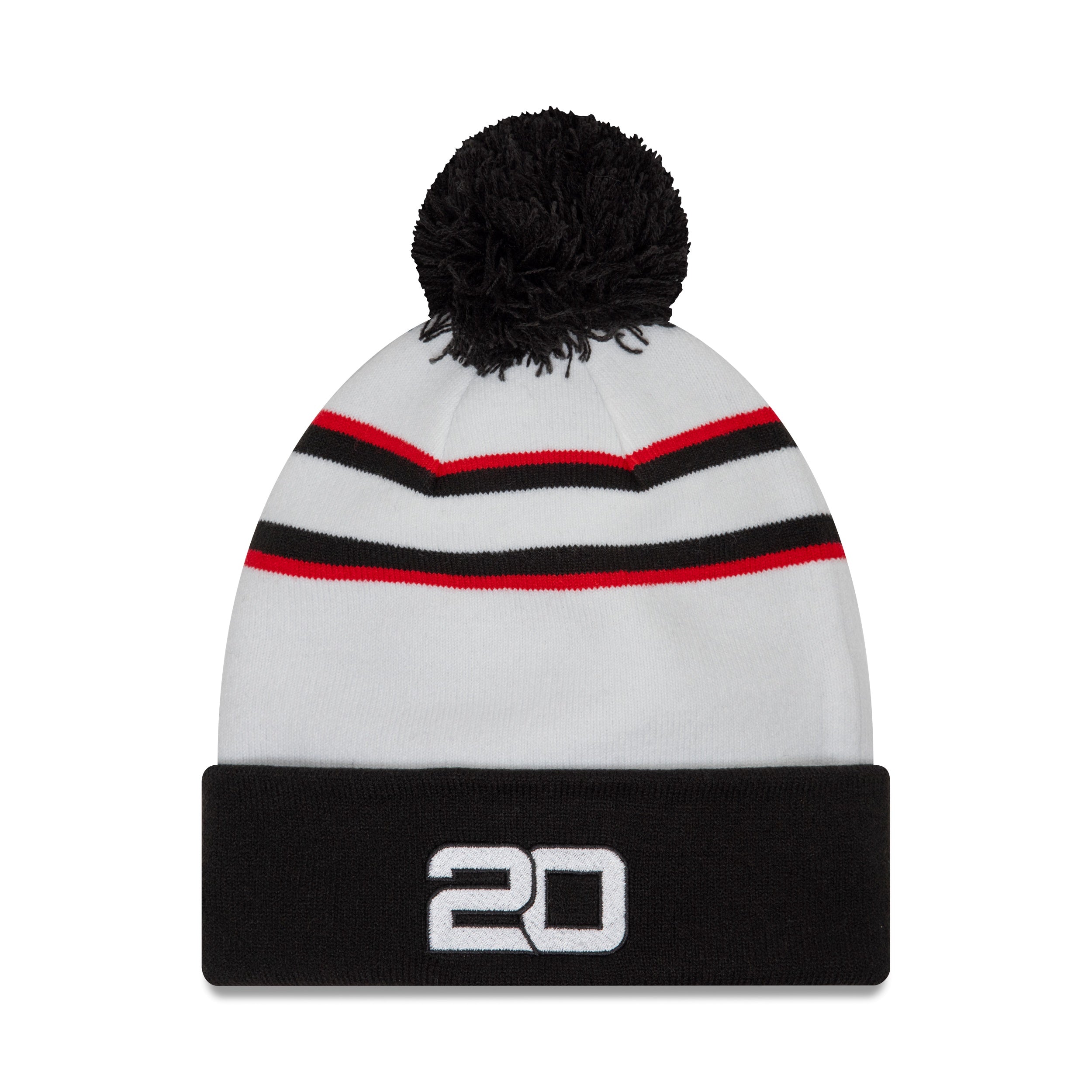 Haas F1 Driver Kevin Magnussen Cuff Beanie Adults - White/Black