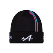 Alpine F1 Estaban Ocon Stripe Knit Beanie Adults - Black