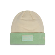 Red Bull Racing F1 Contrast Cuff Beanie Adults - Light Cream/Pastel Green