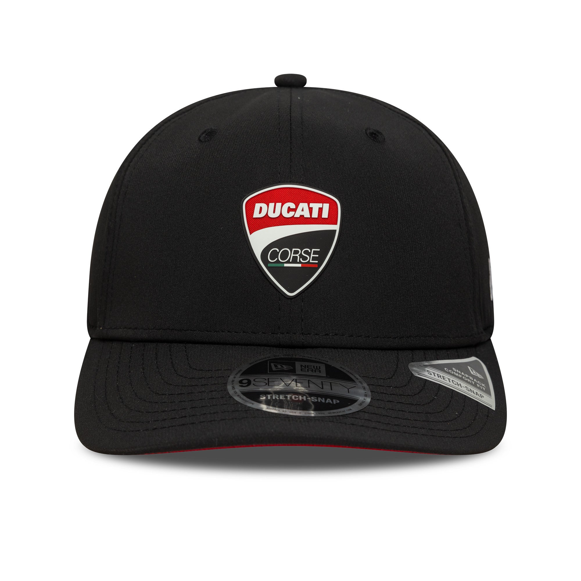 Ducati Recycled 9Seventy Cap Stretch Snap Adults - Black/Scarlet