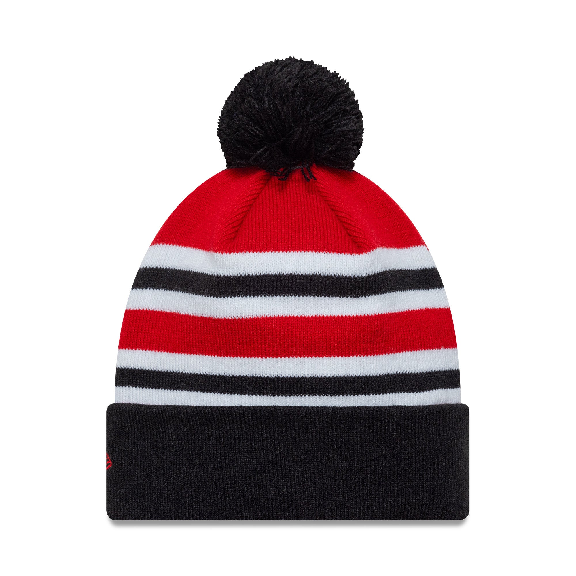 Manchester United Bar Stripe Beanie Adults - Scarlet/Black