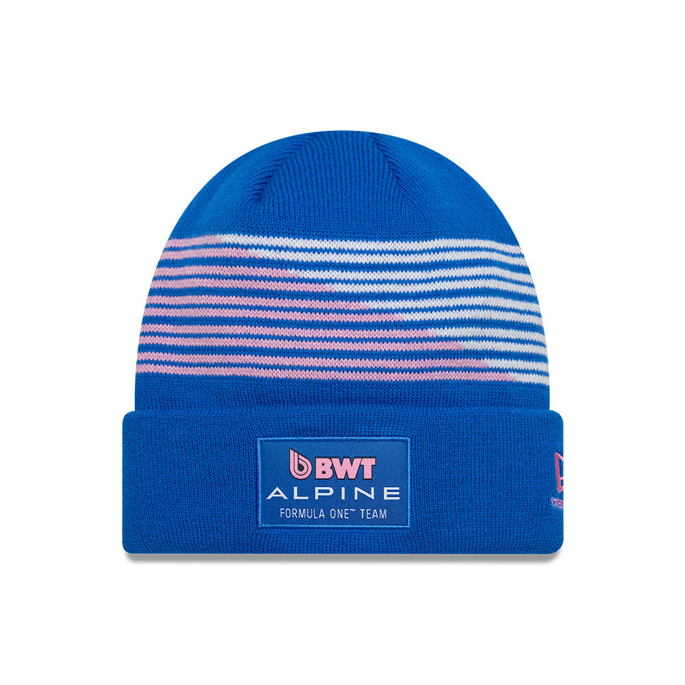 Alpine F1 Pierre Gasly Cuff Knit Beanie Adults - Bright Blue/Pale Pink