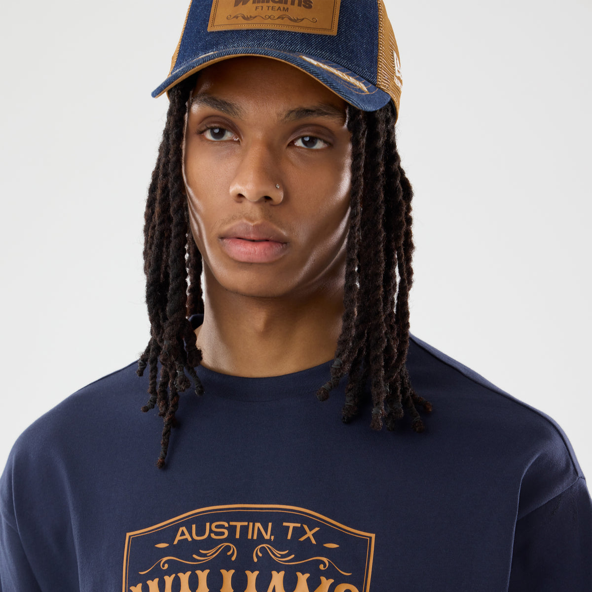 Williams F1 Austin Front Chest Graphic Tee Adults - Night Shift Navy