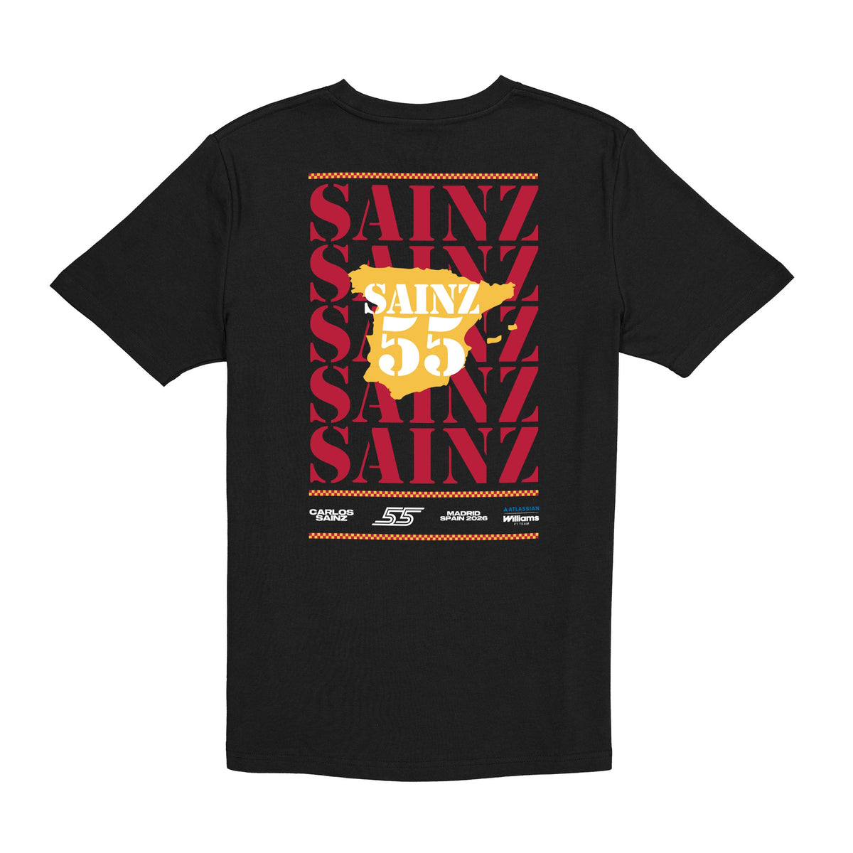Williams F1 Team Madrid Carlos Sainz Oversized Tee Adults - Black