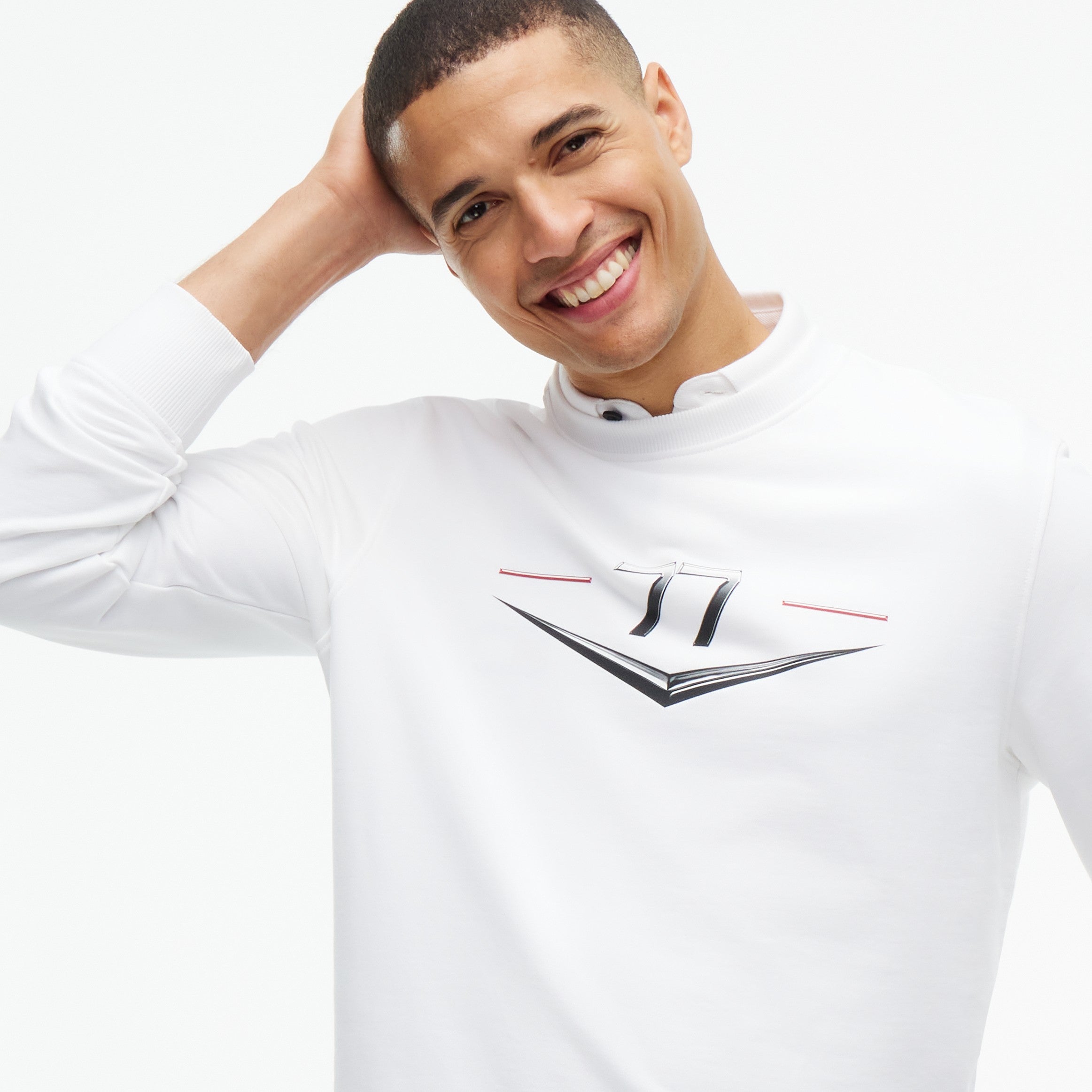 Cadillac F1 X Tommy Hilfiger Drivers Chevron Crew Mens - White