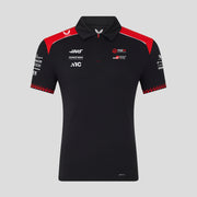 Haas F1 Team 2026 Short Sleeve Polo Mens - Caviar / Flame Scarlet