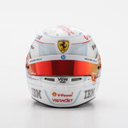 Looksmart Scuderia Ferrari F1 Team Charles Leclerc 2025 Monaco GP Mini Helmet Adults - White - 1:5 Scale